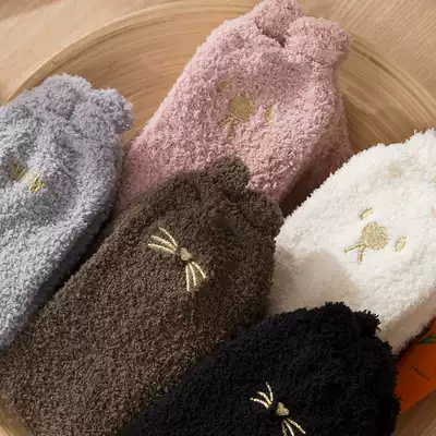 Moon socks 10-11 months cotton postpartum autumn and winter women loose Korea thick floor sleep socks maternity socks