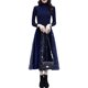 Net yarn stitching sweater dress fairy goddess Fan Qiudong dress new high-end western style is thin bottoming over-the-knee skirt