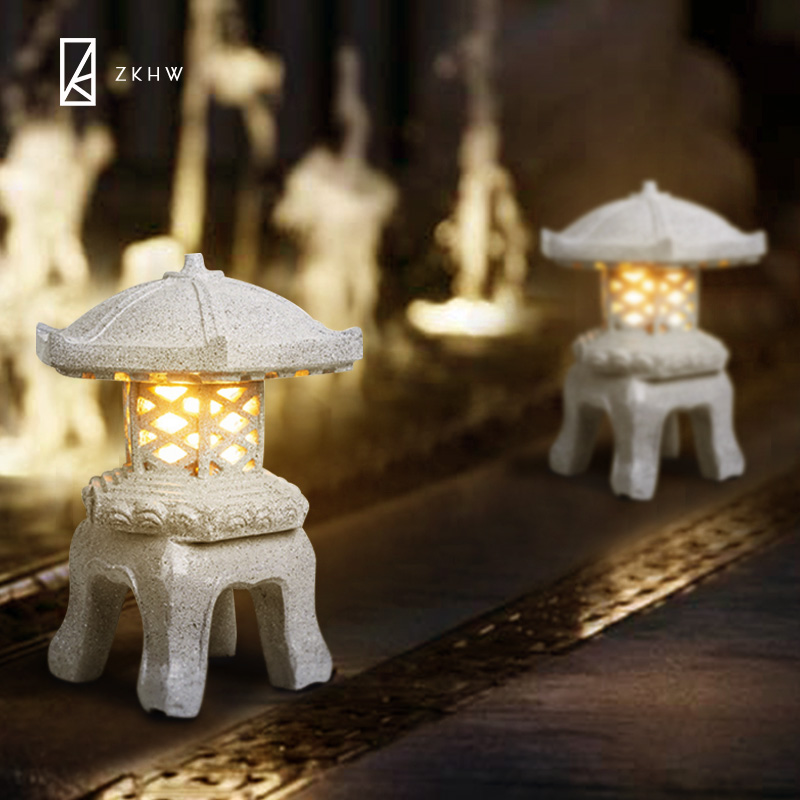 New Chinese outdoor stone lantern waterproof landscape landscape lighting creative courtyard lighting lawn lawn lamp