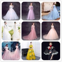 Shophouse dress female 2021 New Photo Studio theme wedding dress tailing photography travel color yarn bridesmaid dress dress