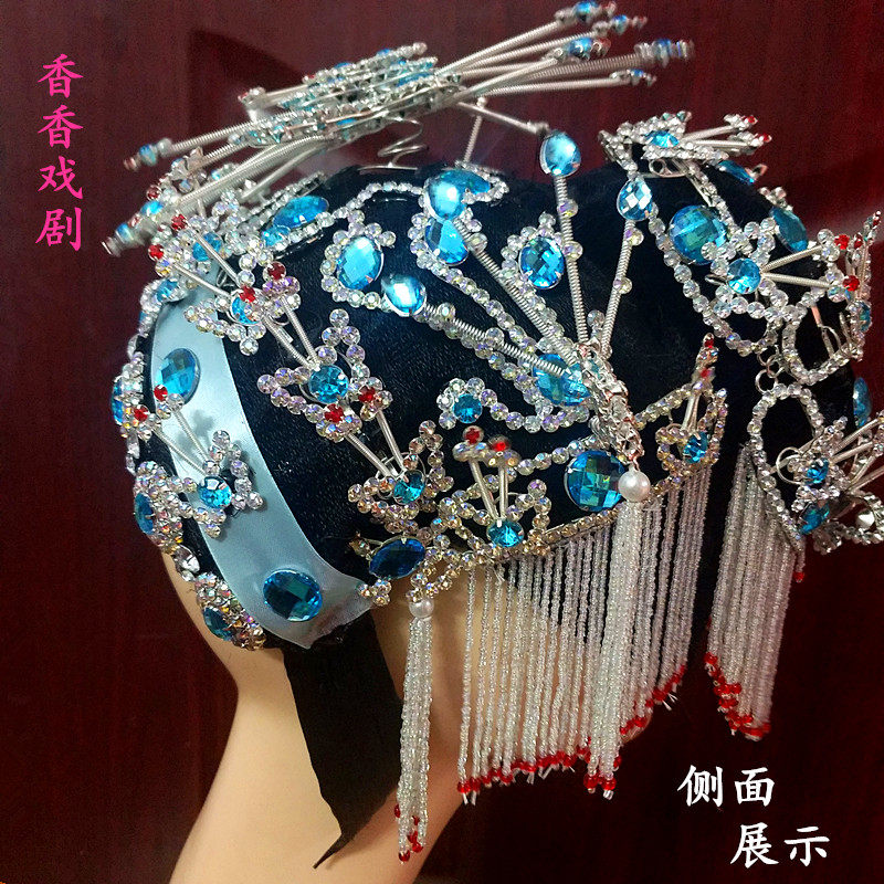 New) drama Baotou Peking Opera head face Tsing Yi floral denier headgear Headgear Opera Stage Performance Supplies-Taobao