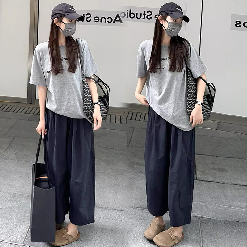 British Dhwa Maternity Suit Summer 2026 New Loose Casual T-Shirt Top + Carrot Pants Versatile and Stylish
