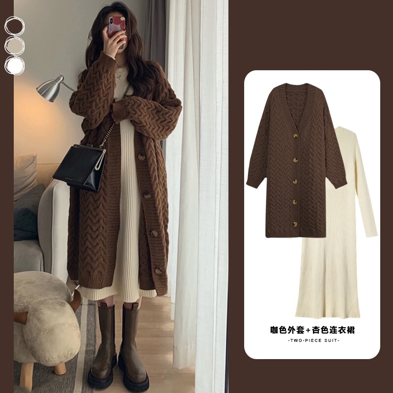 British Dhwa Maternity Wear 2026 New Autumn and Winter Sweater Jacket Thickeneded Dress Two-Piece Set Large Size Suit British Dhwa Maternity Wear 2026 New Autumn and Winter Sweater Jacket Thickeneded Dress Two-Piece Set Large Size Suit