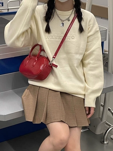 Брендовая красная ретро универсальная портативная сумка через плечо, Южная Корея