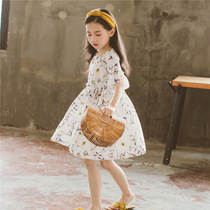 UK Next kiss Girls Summer Dress 2021 new Chinese big child Korean version princess dress girls chiffon skirt
