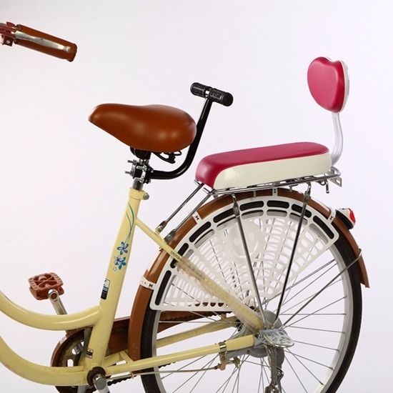 Bicycle rear seat cushion with backrest thickened bicycle shelf Rear seat cushion Comfortable manned child seat armrest Rear