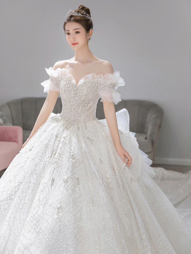 Wedding dress for pregnant, open shoulders, plus size, suitable for teen, lace dress Wedding dress for pregnant, open shoulders, plus size, suitable for teen, lace dress