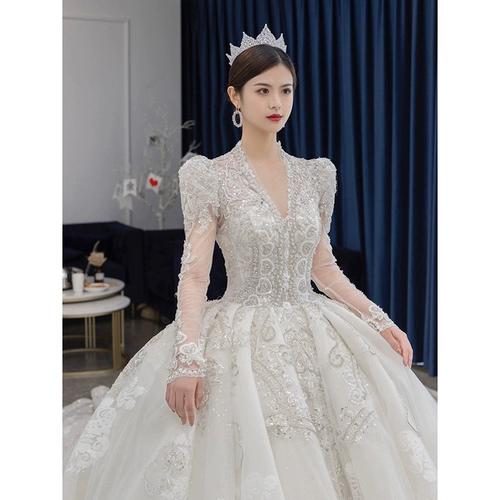 Ретро лонгслив для невесты, премиум класс, V-образный вырез, большой размер, французский ретро стиль, подходит для подростков