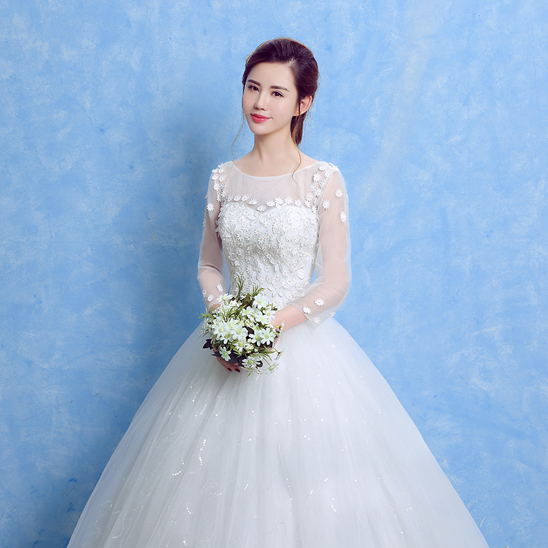  S+White single -piece wedding dress  