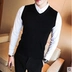 Áo len không tay vest nam v-cổ đan vest thanh niên Hàn Quốc phiên bản thu đông áo khoác len hàn quốc Dệt kim Vest