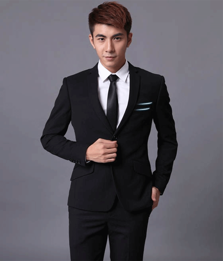 Bộ đồ vest nam tự trồng miễn phí khóa đôi nóng mở đôi kinh doanh chuyên nghiệp để làm việc phù hợp với chú rể vest nam