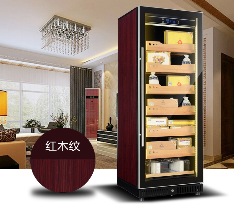 tủ rượu gỗ công nghiệp Bồ Đào Nha Yue 120XA nhập khẩu tủ xì gà nhiệt độ và độ ẩm không đổi cedar gỗ rượu làm mát nhiệt tủ rượu vang tủ ẩm - Tủ rượu vang tủ đựng rượu vang