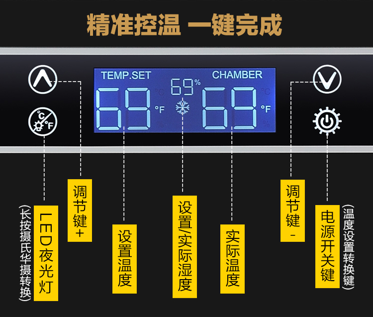 kệ đựng rượu vang Bồ Đào Nha Yue 80X4 tủ xì gà nhiệt độ không đổi và độ ẩm giữ ẩm rượu vang mát nhiệt tủ rượu tủ trà máy nén đá nhập khẩu thanh - Tủ rượu vang tủ rượu vang vinocave