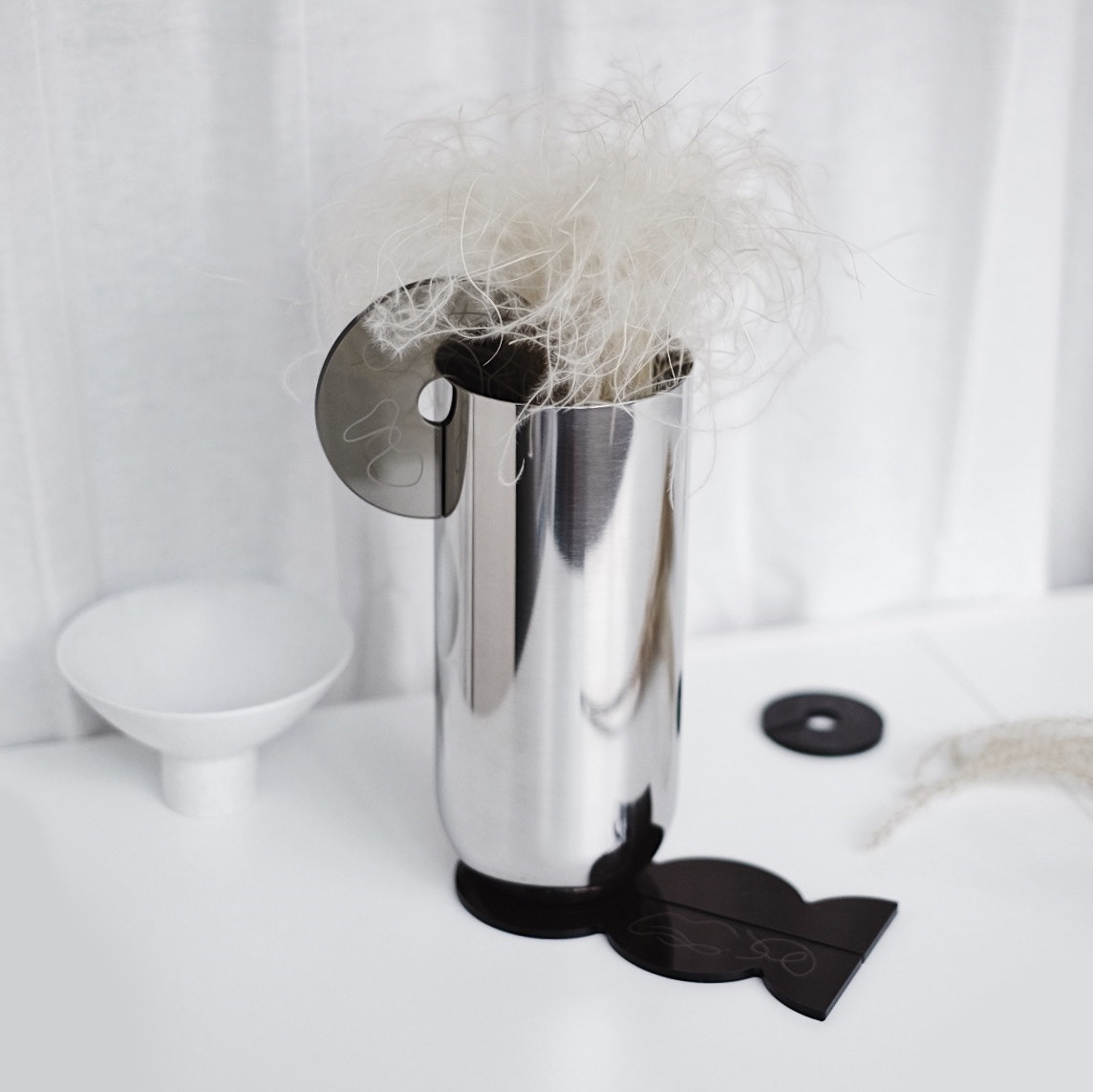 JFdesign FLUID Original Minimal Acrylic Insert Mirror Vase ins Nordic Sculpture Home Decoration