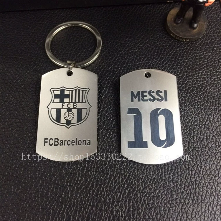 Đội bóng Barcelona Real Madrid móc khóa Barcelona Messi số 10 C Ronaldo số 7 mặt dây chuyền bóng đá người hâm mộ cung cấp - Bóng đá