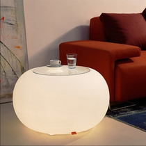 Italian minimalist LED luminous coffee table Modern simple sofa edge light luxury round small coffee table ins net red corner