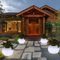 LED outdoor gardening planting luminous flower pot Outdoor lawn garden garden planting flower pot Shopping mall round flower pot