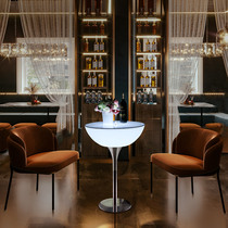 Led luminous outdoor balcony table and chairs Three sets net red modern creativity light and luxurious style casual table and chairs suit