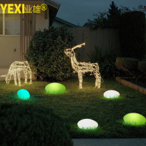 LED outdoor waterproof luminous stone light Solar landscape lighting Garden plug-in lawn light Simulation pebble light