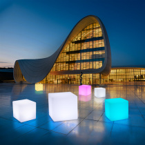 LED Luminous Cube Outdoor Luminous Square Bench Creativity KTV Bar Bar Stool Remote Control Seven Color Charging Square Stool