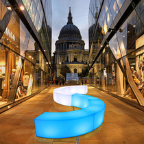 LED Luminous Park Chair Outdoor Benches Square Garden Forest Landscape Sitting Stool Mall Beauty Chen Leisure Chair Lounge