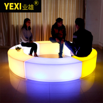 LED luminous park chair Outdoor bench Square garden landscape stool Shopping mall Meichen leisure seat lounge chair
