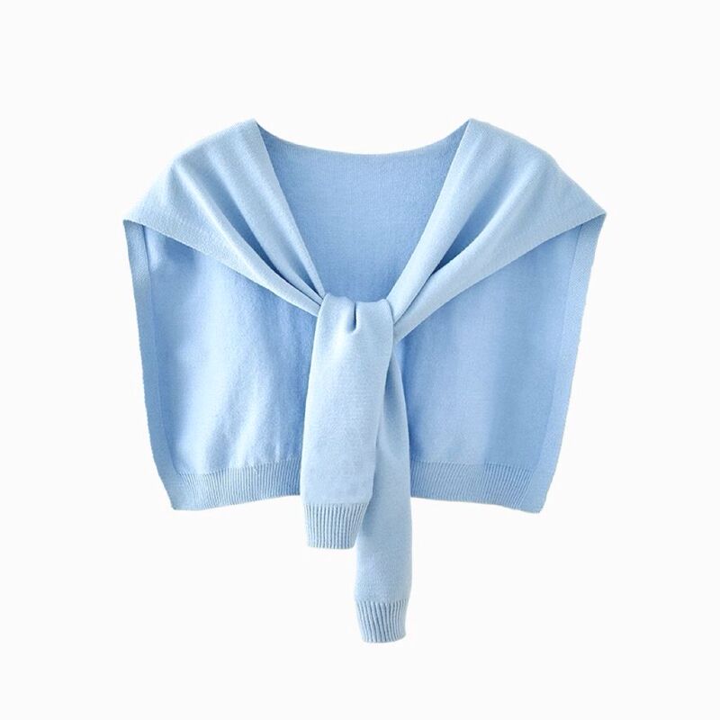 Air-Conditioned Room Shawl for Summer, Spring and Summer, Shoulder Wrap, Trendy Shirt, Winter Wear with Skirt, Knotted Knitted Cape Scarf