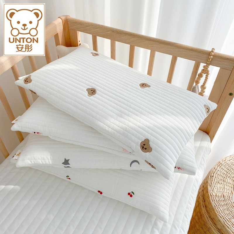 Child Pillow Headgear 30x50 Pure Cotton Summer Newborn Baby Ins Wind Kindergarten Baby Single Full Cotton Ice Silk Sleeve-Taobao