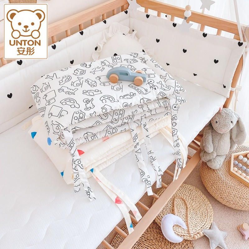 ins crib bed siege by soft bag newborn baby pure cotton anti-collision enclosure a type of child one-piece blocked guard rail-Taobao
