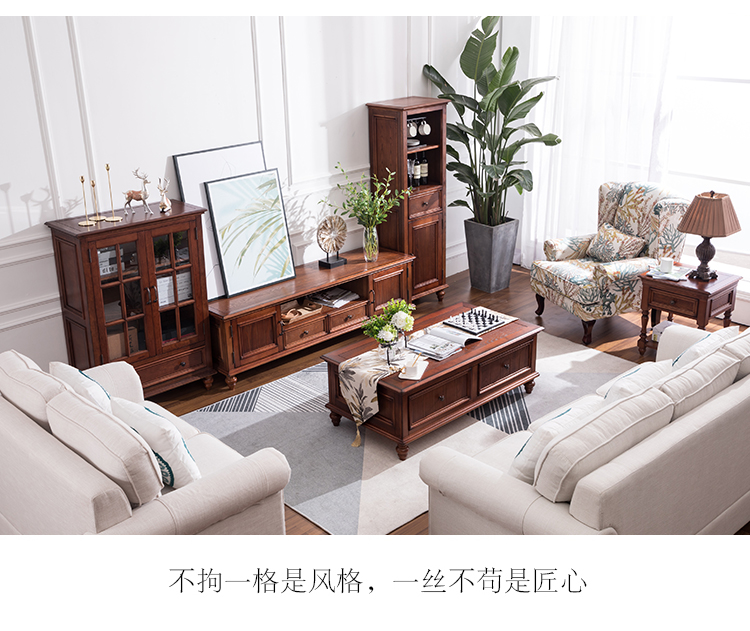 Nước Mỹ gỗ rắn bàn cà phê đơn giản cổ bàn trà căn hộ nhỏ phong cách châu Âu bàn cà phê TV kết hợp tủ đồ nội thất phòng khách - Bàn trà bộ bàn ghế gỗ phòng khách