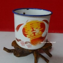 Cultural Revolution enamel cylinder festive lantern folk folk folk old household nostalgia collection movie props antique fittings