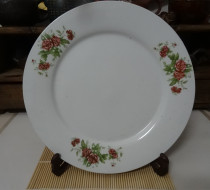 Folk old plate Cultural leather Jingde Town Flower Dish Fruit Disk 26cm large disk nostalgia collection of movie and television props