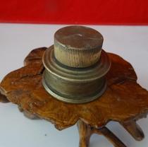 Old copper piece old copper antique metal device founded to Cultural Leather all copper ink bottle