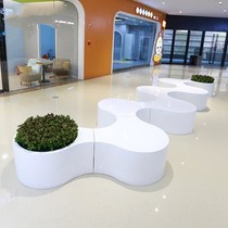 New FRP leisure chair round splicing stool combination shopping mall leisure area waiting chair flower pot stool customization