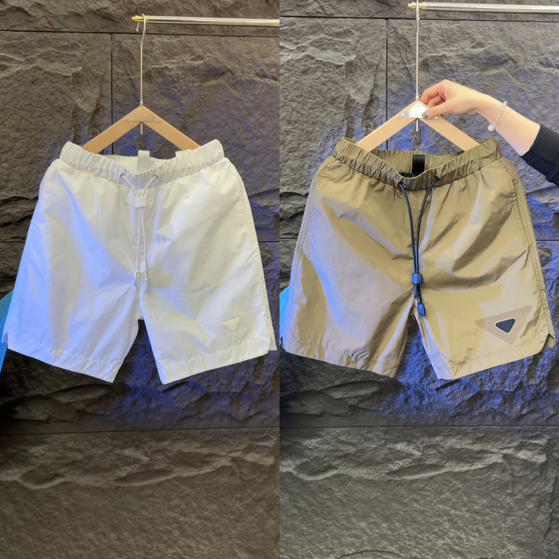 Men's New Summer Quick-Drying Fashionable Casual Shorts Trendy Triangle Style Simple Loose Five-Point Shorts Beach Shorts