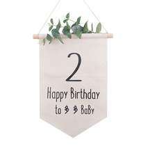 The birth anniversary of the birth of the flag the first birthday the layout of the simple style the background hanging ornaments can be customized retro pastoral