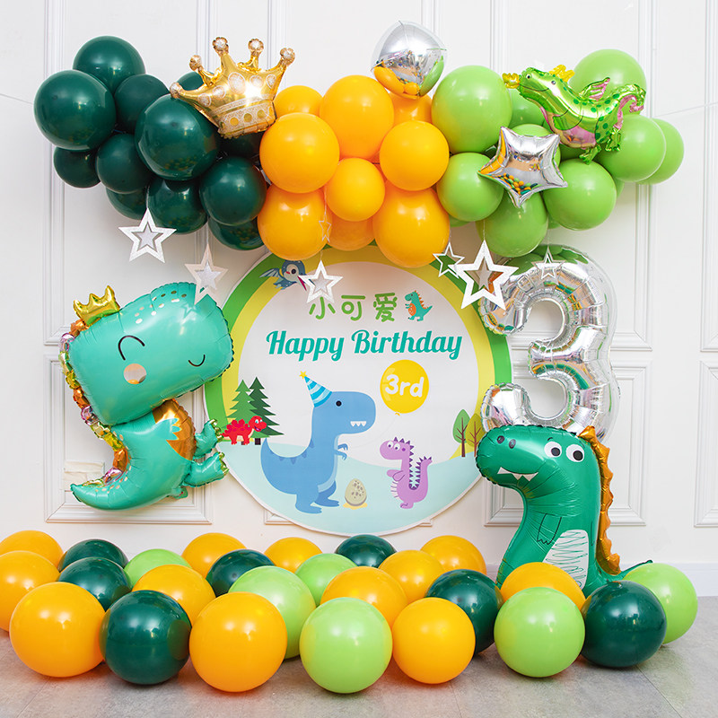 Custom dinosaur Subject Balloon Baby Week Birthday Placement Sen Ensemble Boy Background Wall Decoration Scene Dress
