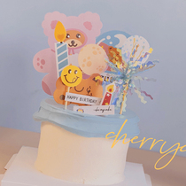 ins small red book recommended Korean Net Red birthday cake card decoration baby birthday arrangement cartoon cute bear