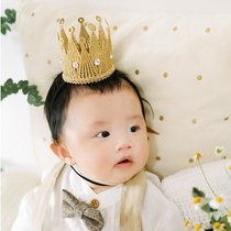 Golden Lace Crown Hat Crown Childrens Birthday Decoration Baby Hundred Day Party Headwear