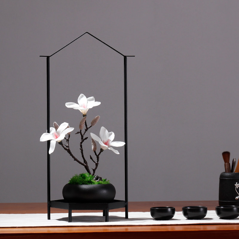Artificial flower decoration Chinese modern simple TV cabinet Desktop living room Zen decoration Fake flower bonsai decoration