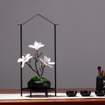 Simulation flower ornaments Chinese modern minimalist TV cabinet desktop living room Zen decorations fake flower art bonsai furnishings
