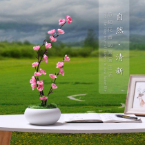New Chinese TV cabinet ornaments creative living room table porch home accessories soft bonsai simulation flower