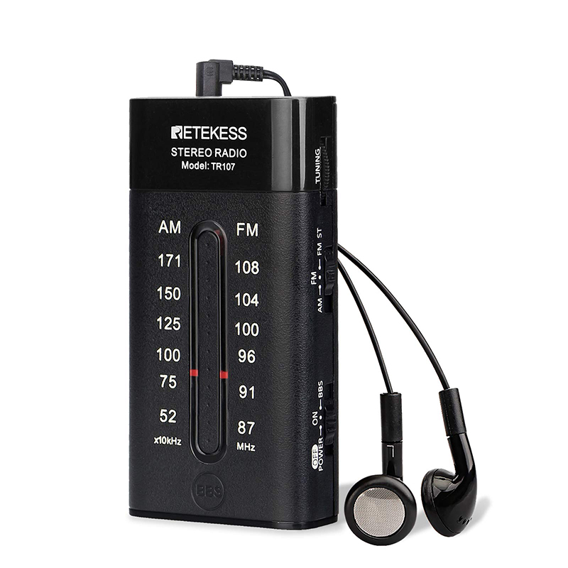German BBS Stereo Radio Mini Two-band Seniors Portable Outdoor Sports Headphones FM Radio
