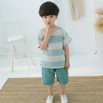 Boys Hanfu Summer Suit Chinese Style Children Tang Dress Baby Ancient Clothes Cotton and Thin Boys Famous Childrens Clothing