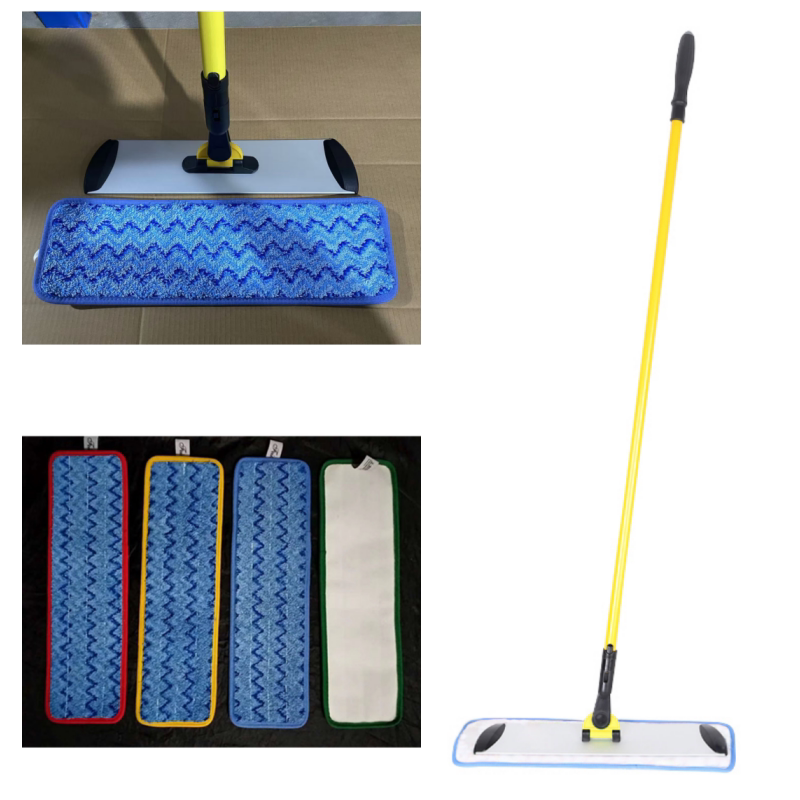 Integrated Straight Aluminum Alloy Flat Mop, Special Flat Mop for Hotel and Hospital Cleaning, Adhesive Type Room Mop
