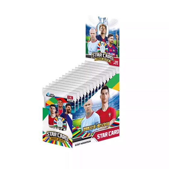 European Cup Star Cards Football Cristiano Ronaldo Messi Mbappe Player Star Merchandise Blind Box Collectible Card Lucky Bag