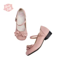 Розовый низкий каблук [Мато]