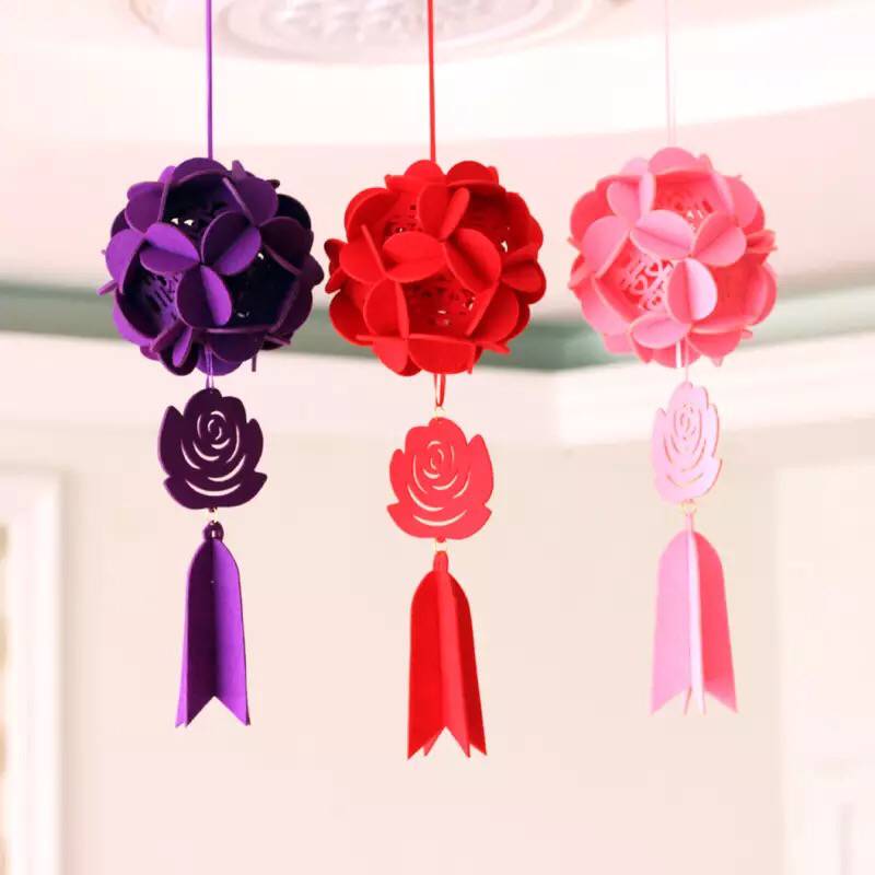 Wedding wedding hanging up a plug hanging piece embroidery ball red palace lantern wedding room decoration