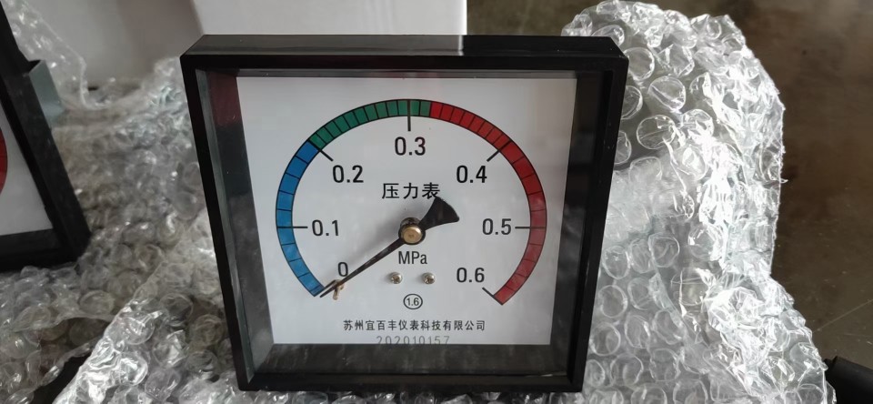 苏州宜百丰仪表压力表0-0.6MPa连云港千樱脉动真空灭菌器96*96