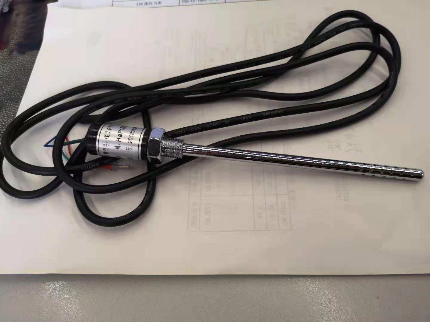 上海博迅生化培养箱配件温度传感器探头pt100/H/7*150*1500